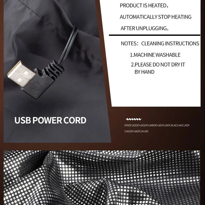 USB Heated Jacket with 9 Zones – Unisex Graphene Heating Vest
